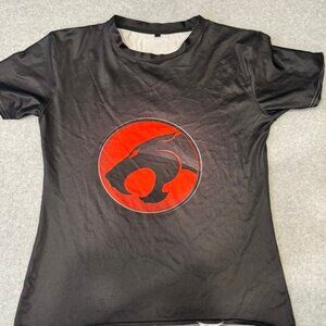 Thundercats T-Shirt Womens XL Black Short Sleeve Graphic Logo Tee Back Graphic